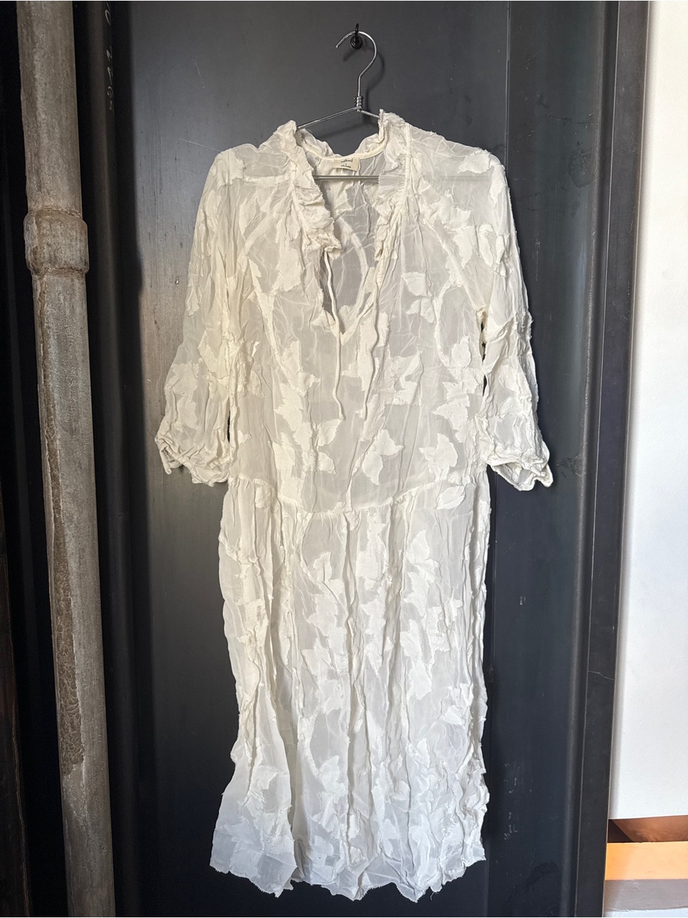 Wilfred Ivory Textured Floral Maxi Dress